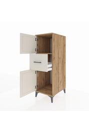 Kronos Dolap Tek Raflı Tek Çekmeceli 2 Kapaklı 44x59x134 Çam-Aytaşı