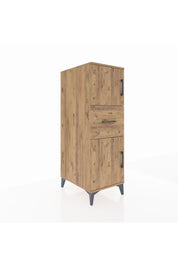 Kronos Dolap Tek Raflı Tek Çekmeceli 2 Kapaklı 44x59x134 Çam-Çam