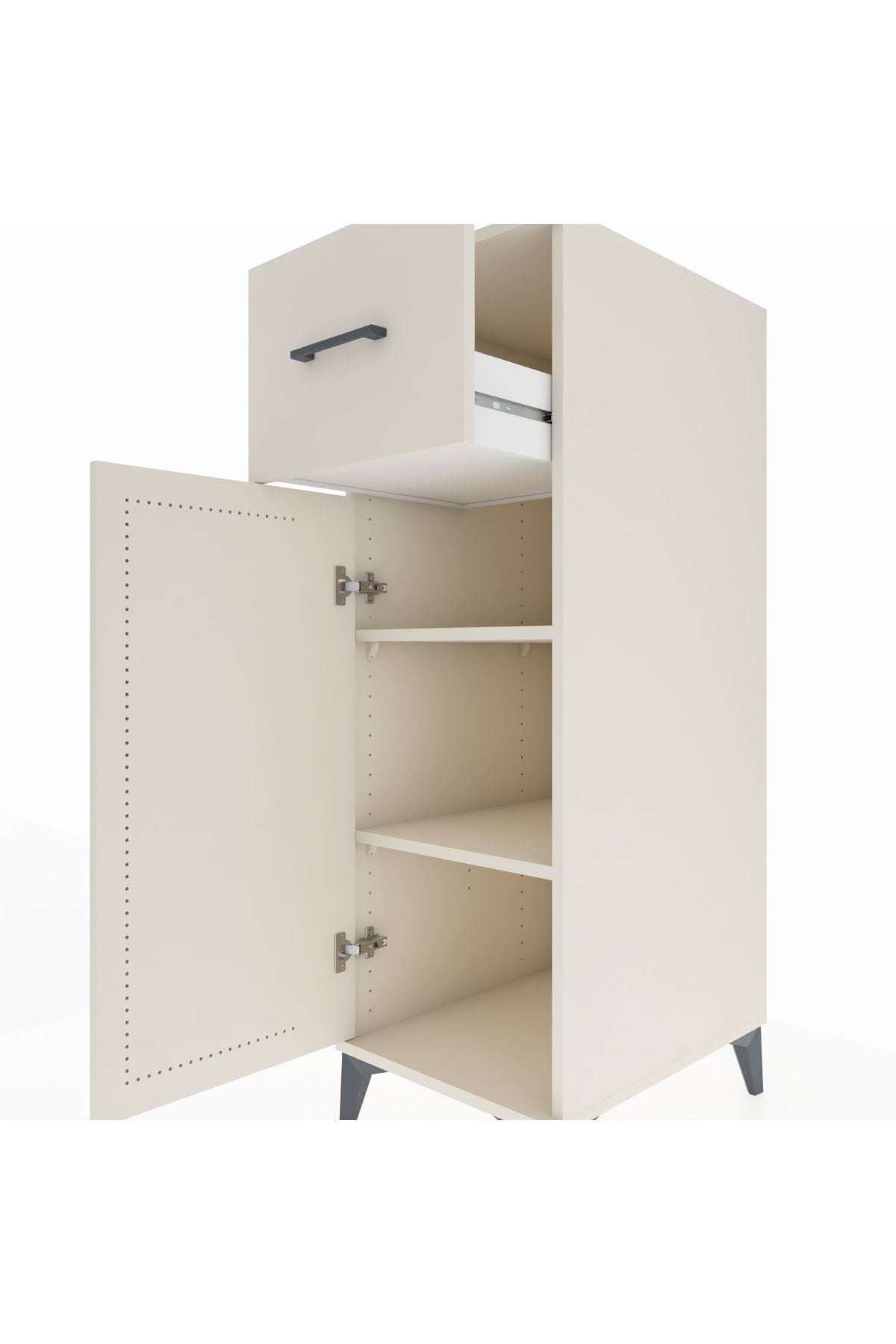 Kronos Dolap 2 Raflı Tek Çekmeceli Tek Kapaklı 44x59x134 Aytaşı-Aytaşı