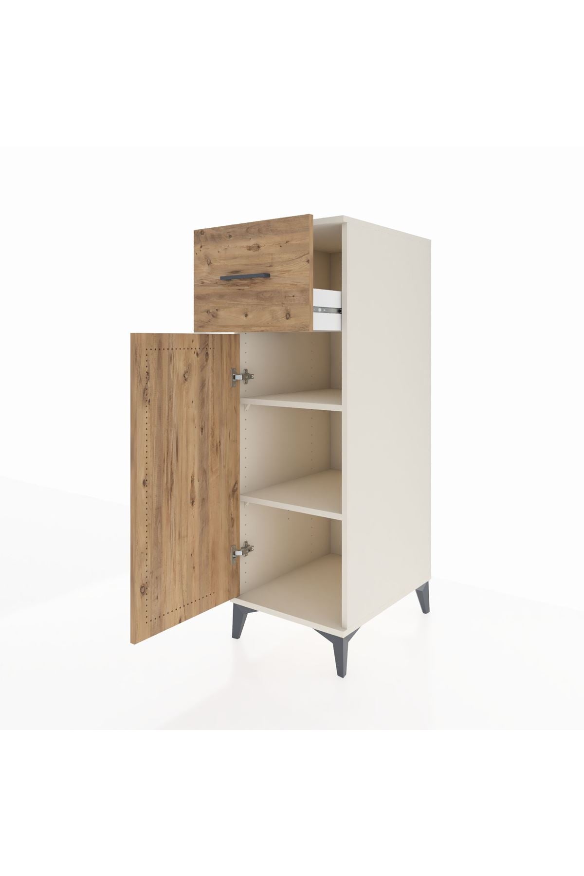 Kronos Dolap 2 Raflı Tek Çekmeceli Tek Kapaklı 44x59x134 Aytaşı-Çam