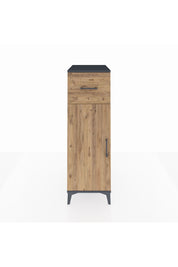 Kronos Dolap 2 Raflı Tek Çekmeceli Tek Kapaklı 44x59x134 Antrasit-Çam