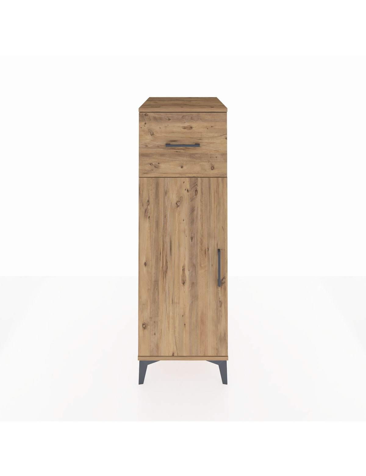 Kronos Dolap 2 Raflı Tek Çekmeceli Tek Kapaklı 44x59x134 Çam-Çam