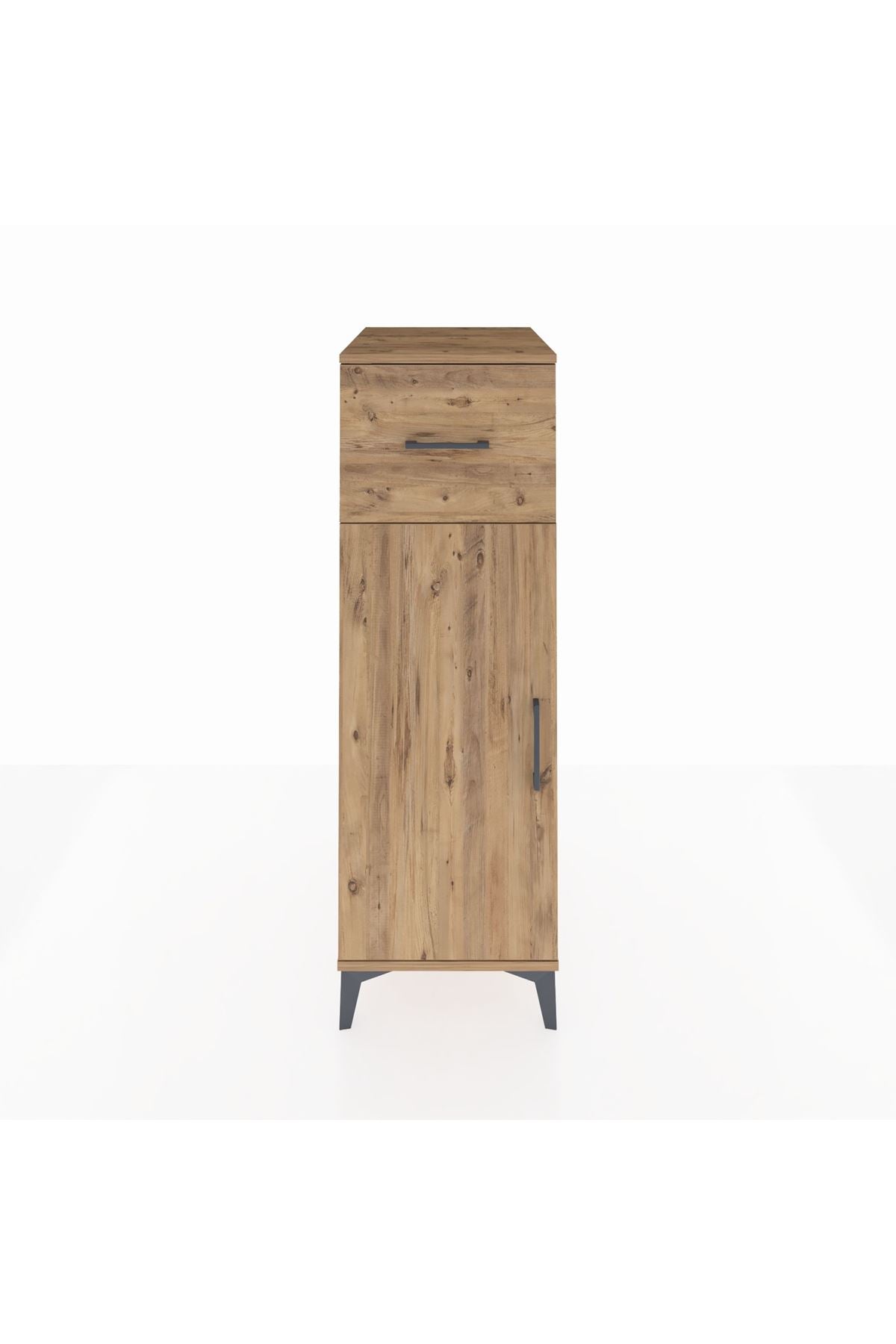 Kronos Dolap 2 Raflı Tek Çekmeceli Tek Kapaklı 44x59x134 Çam-Çam