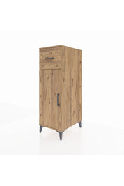 Kronos Dolap 2 Raflı Tek Çekmeceli Tek Kapaklı 44x59x134 Çam-Çam