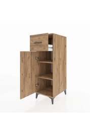 Kronos Dolap 2 Raflı Tek Çekmeceli Tek Kapaklı 44x59x134 Çam-Çam