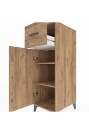 Kronos Dolap 2 Raflı Tek Çekmeceli Tek Kapaklı 44x59x134 Çam-Çam