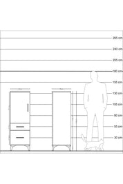 Kronos Dolap 2 Raflı 2 Çekmeceli Tek Kapaklı 44x59x134 Aytaşı-Aytaşı