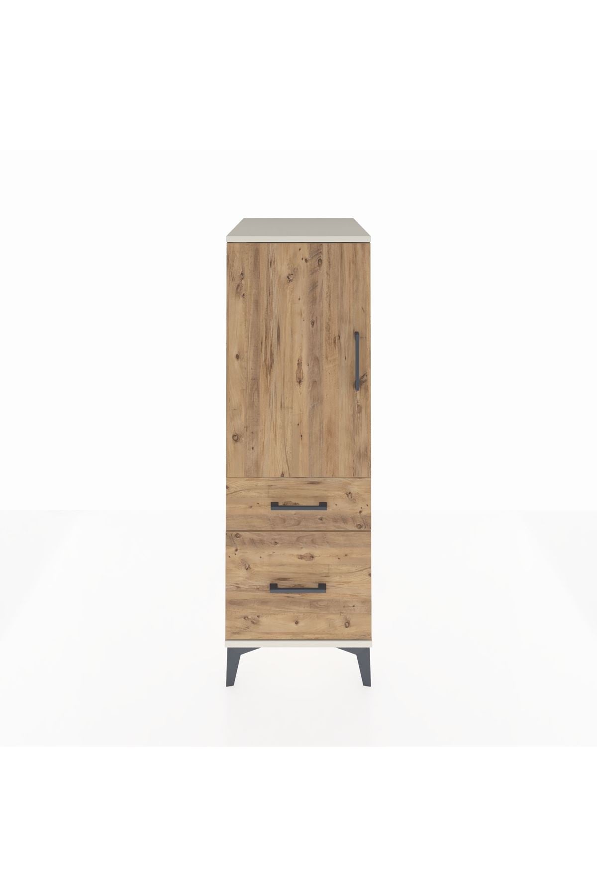 Kronos Dolap 2 Raflı 2 Çekmeceli Tek Kapaklı 44x59x134 Aytaşı-Çam