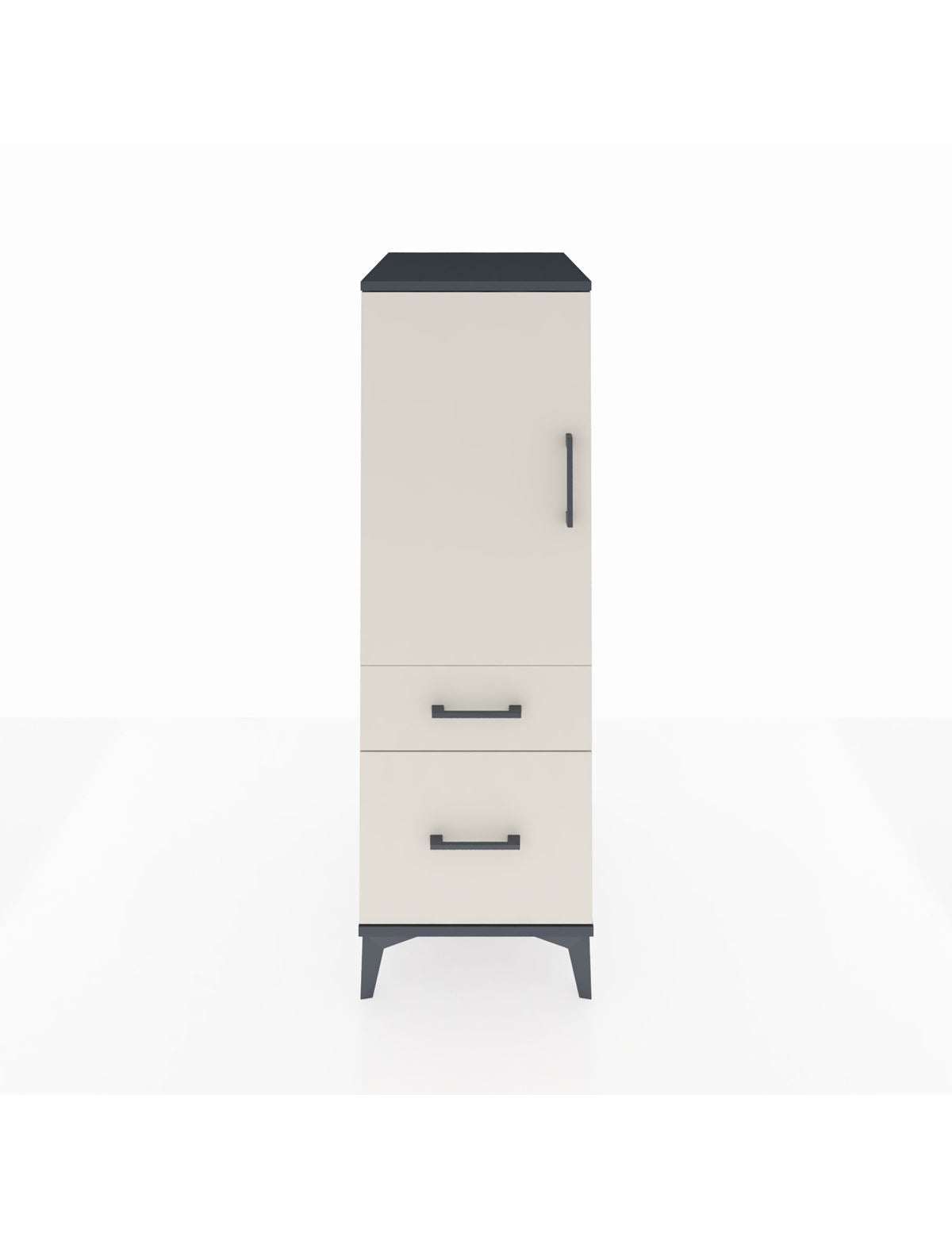 Kronos Dolap 2 Raflı 2 Çekmeceli Tek Kapaklı 44x59x134 Antrasit-Aytaşı