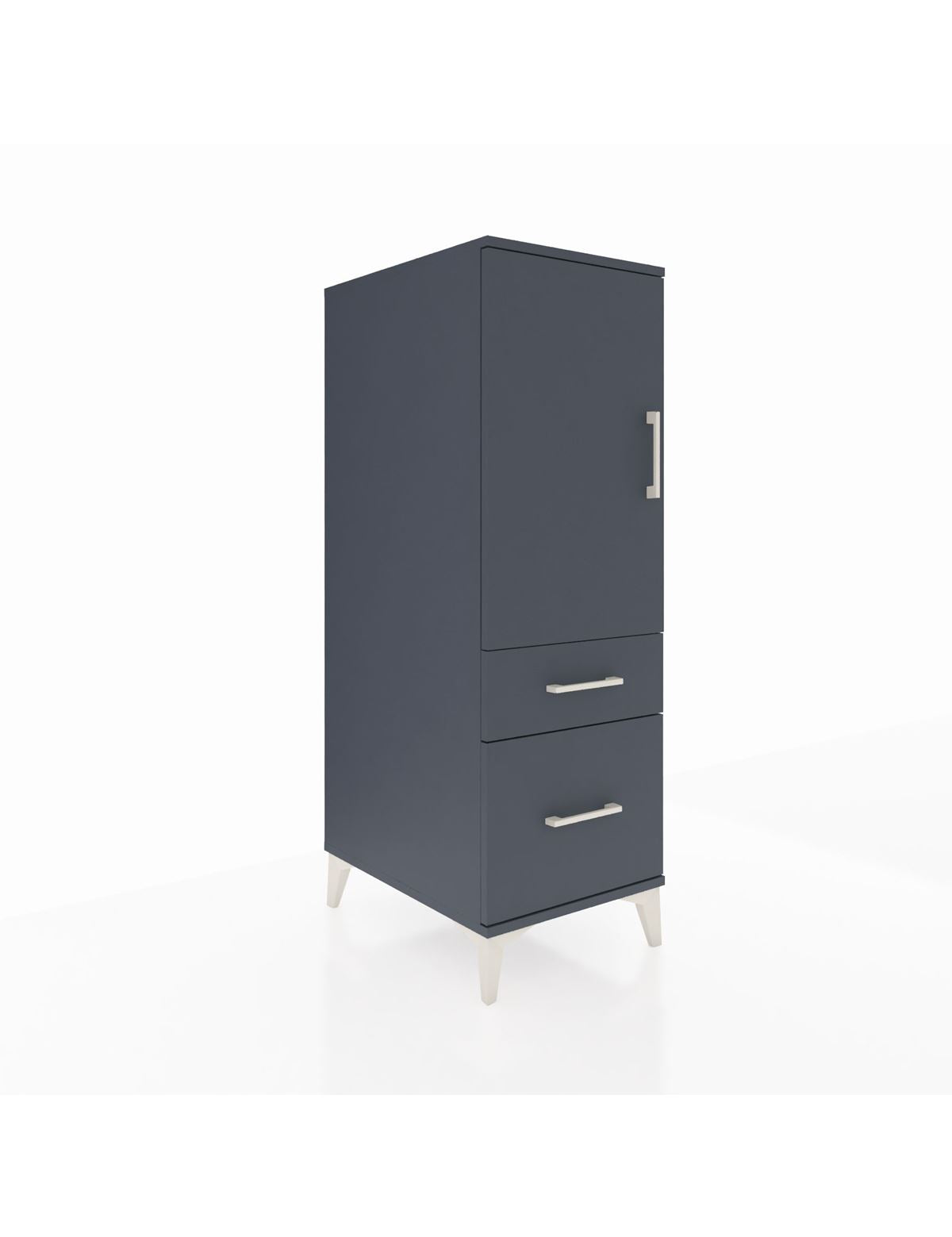 Kronos Dolap 2 Raflı 2 Çekmeceli Tek Kapaklı 44x59x134 Antrasit-Antrasit