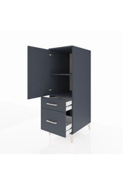 Kronos Dolap 2 Raflı 2 Çekmeceli Tek Kapaklı 44x59x134 Antrasit-Antrasit