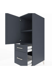 Kronos Dolap 2 Raflı 2 Çekmeceli Tek Kapaklı 44x59x134 Antrasit-Antrasit