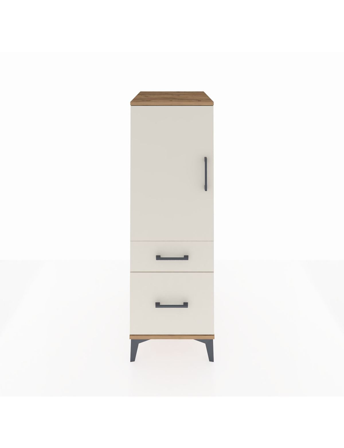 Kronos Dolap 2 Raflı 2 Çekmeceli Tek Kapaklı 44x59x134 Çam-Aytaşı