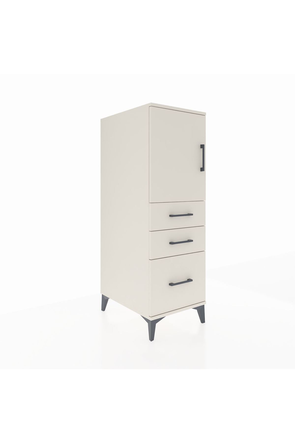 Kronos Dolap 2 Raflı 3 Çekmeceli Tek Kapaklı 44x59x134 Aytaşı-Aytaşı