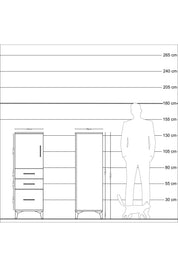 Kronos Dolap 2 Raflı 3 Çekmeceli Tek Kapaklı 44x59x134 Aytaşı-Aytaşı