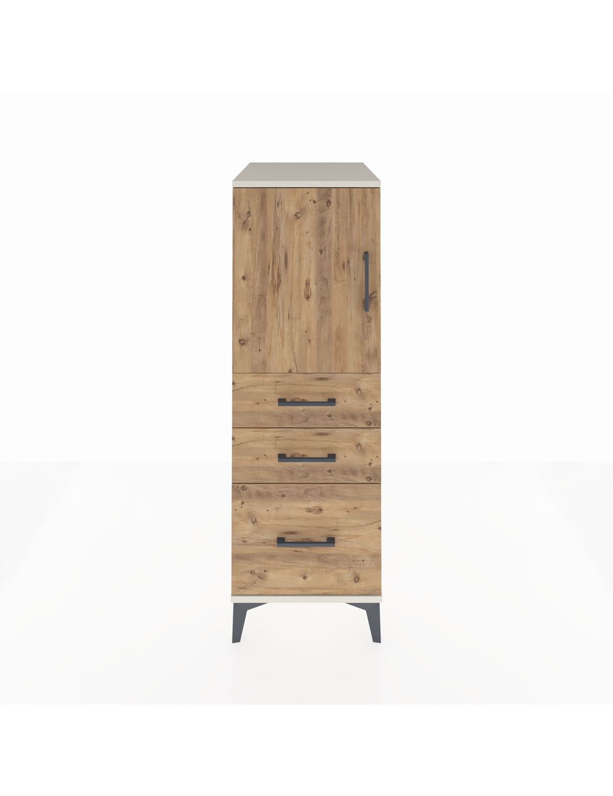 Kronos Dolap 2 Raflı 3 Çekmeceli Tek Kapaklı 44x59x134 Aytaşı-Çam