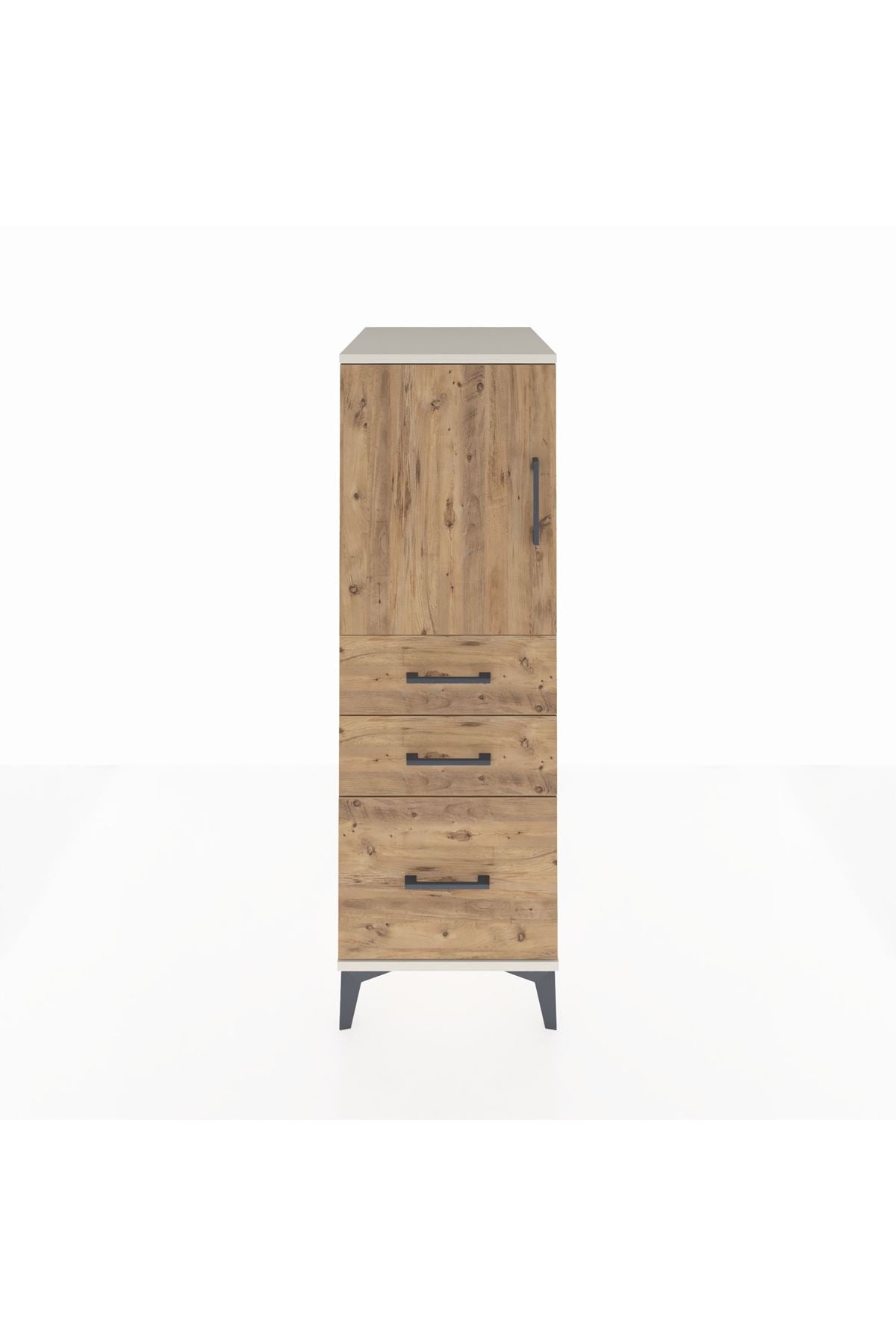 Kronos Dolap 2 Raflı 3 Çekmeceli Tek Kapaklı 44x59x134 Aytaşı-Çam