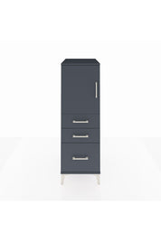 Kronos Dolap 2 Raflı 3 Çekmeceli Tek Kapaklı 44x59x134 Antrasit-Antrasit