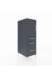 Kronos Dolap 2 Raflı 3 Çekmeceli Tek Kapaklı 44x59x134 Antrasit-Antrasit