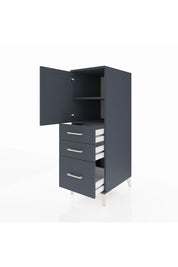 Kronos Dolap 2 Raflı 3 Çekmeceli Tek Kapaklı 44x59x134 Antrasit-Antrasit