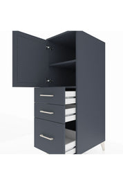 Kronos Dolap 2 Raflı 3 Çekmeceli Tek Kapaklı 44x59x134 Antrasit-Antrasit