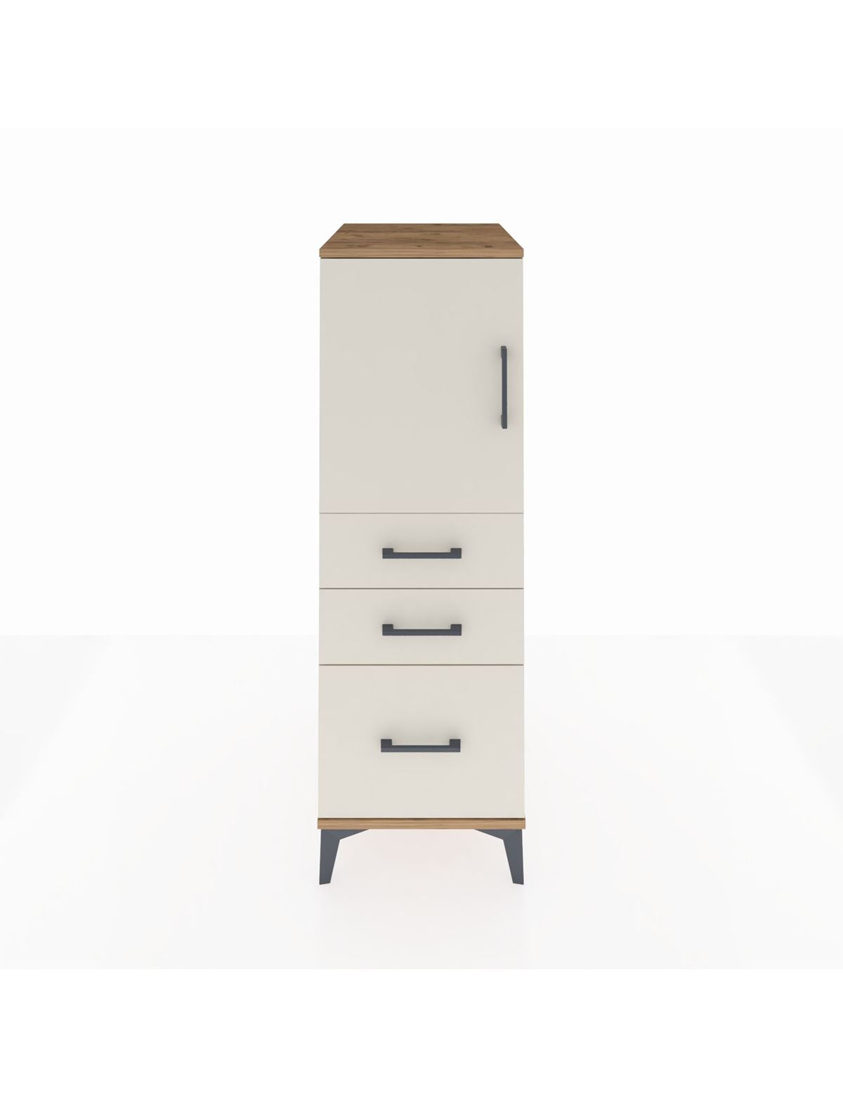 Kronos Dolap 2 Raflı 3 Çekmeceli Tek Kapaklı 44x59x134 Çam-Aytaşı