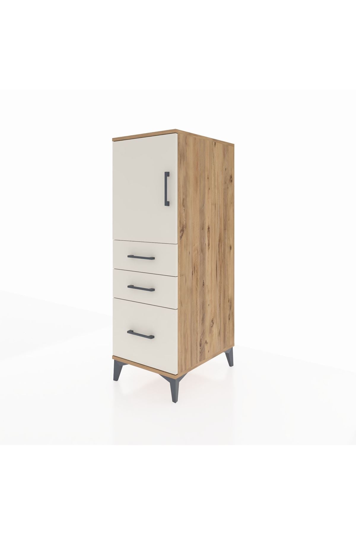 Kronos Dolap 2 Raflı 3 Çekmeceli Tek Kapaklı 44x59x134 Çam-Aytaşı