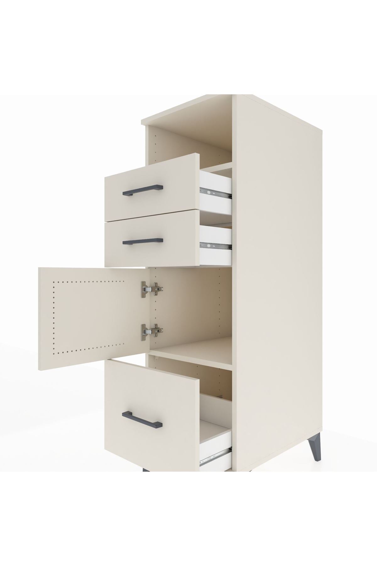 Kronos Dolap 2 Raflı 3 Çekmeceli Tek Kapaklı 44x59x134 Aytaşı-Aytaşı