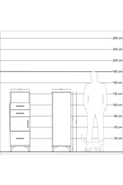 Kronos Dolap 2 Raflı 3 Çekmeceli Tek Kapaklı 44x59x134 Aytaşı-Aytaşı