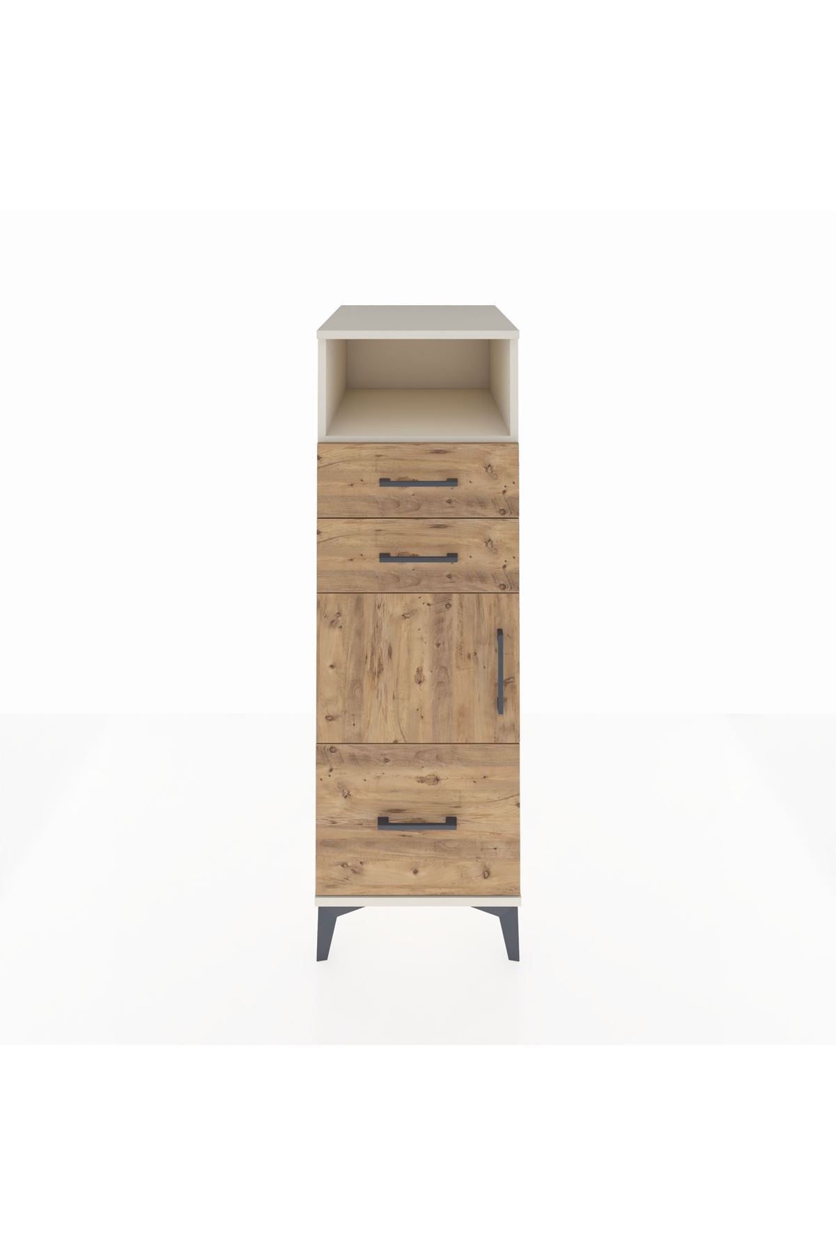 Kronos Dolap 2 Raflı 3 Çekmeceli Tek Kapaklı 44x59x134 Aytaşı-Çam