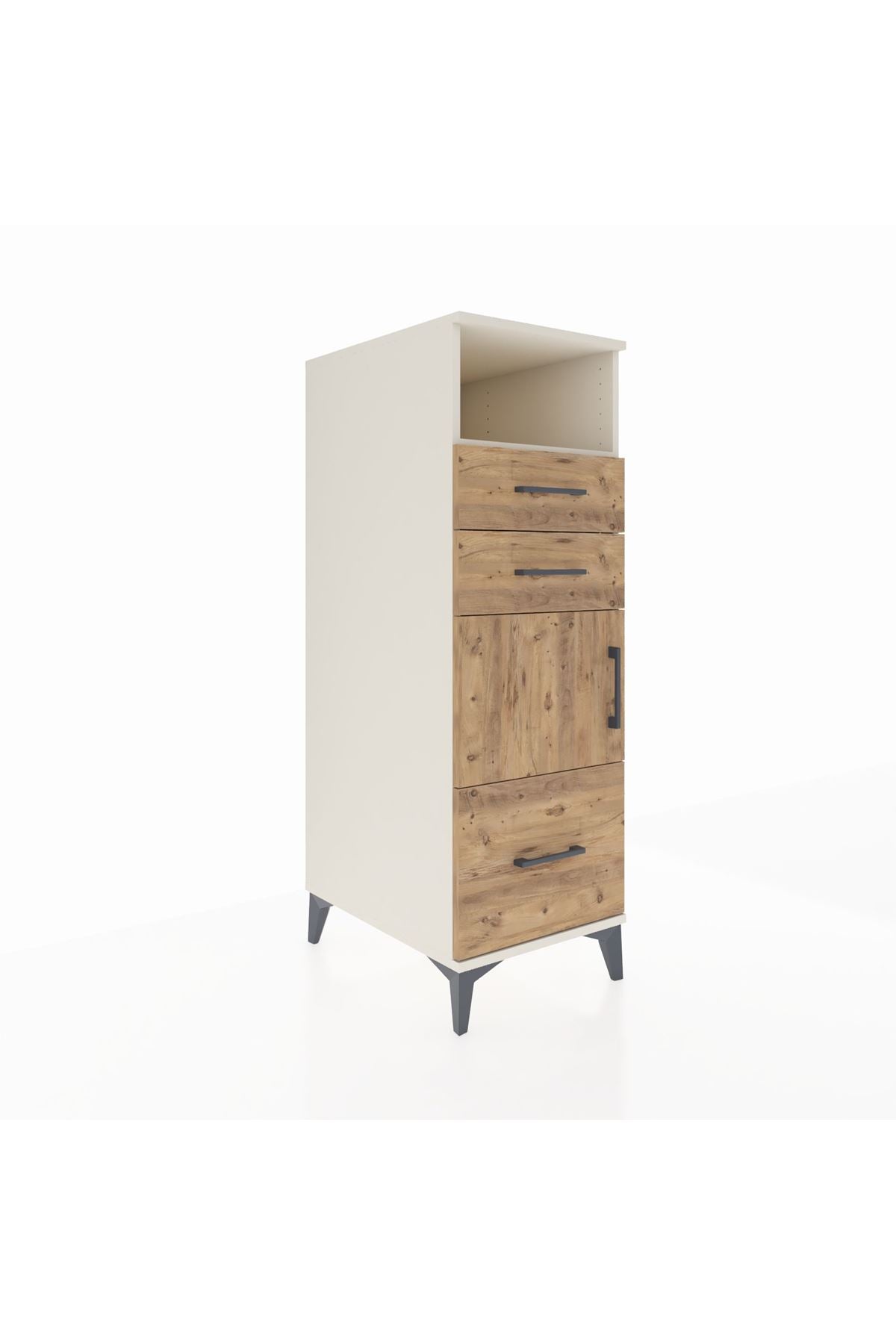 Kronos Dolap 2 Raflı 3 Çekmeceli Tek Kapaklı 44x59x134 Aytaşı-Çam