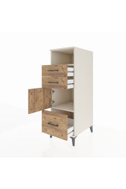 Kronos Dolap 2 Raflı 3 Çekmeceli Tek Kapaklı 44x59x134 Aytaşı-Çam