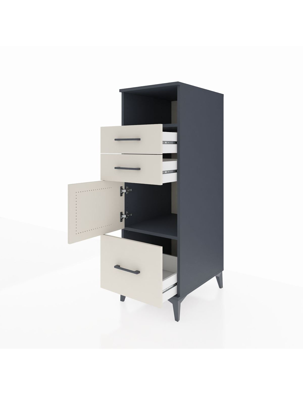 Kronos Dolap 2 Raflı 3 Çekmeceli Tek Kapaklı 44x59x134 - S82M006V4C