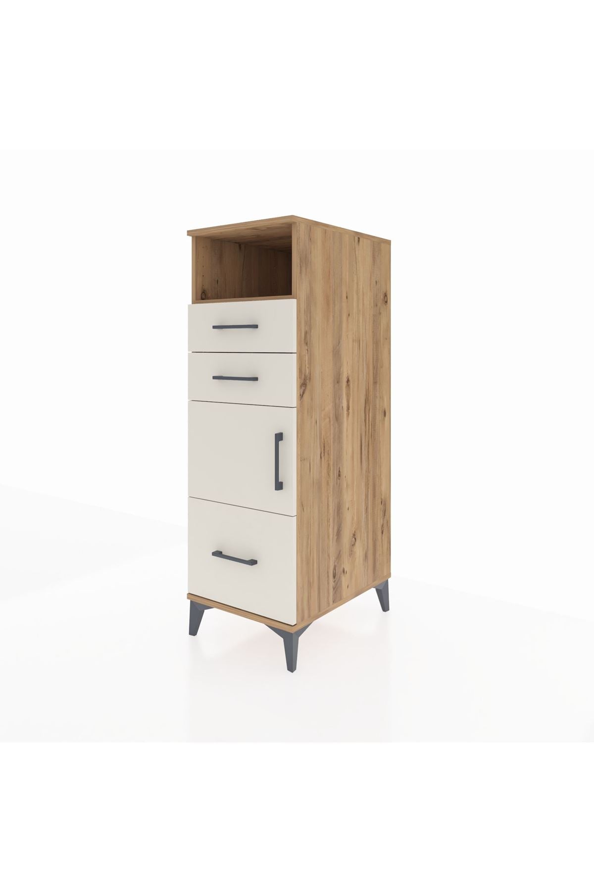 Kronos Dolap 2 Raflı 3 Çekmeceli Tek Kapaklı 44x59x134 Çam-Aytaşı