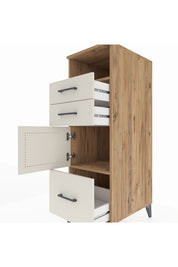 Kronos Dolap 2 Raflı 3 Çekmeceli Tek Kapaklı 44x59x134 Çam-Aytaşı