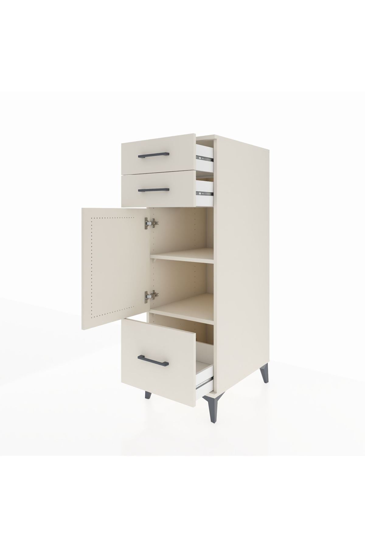 Kronos Dolap 2 Raflı 3 Çekmeceli Tek Kapaklı 44x59x134 Aytaşı-Aytaşı