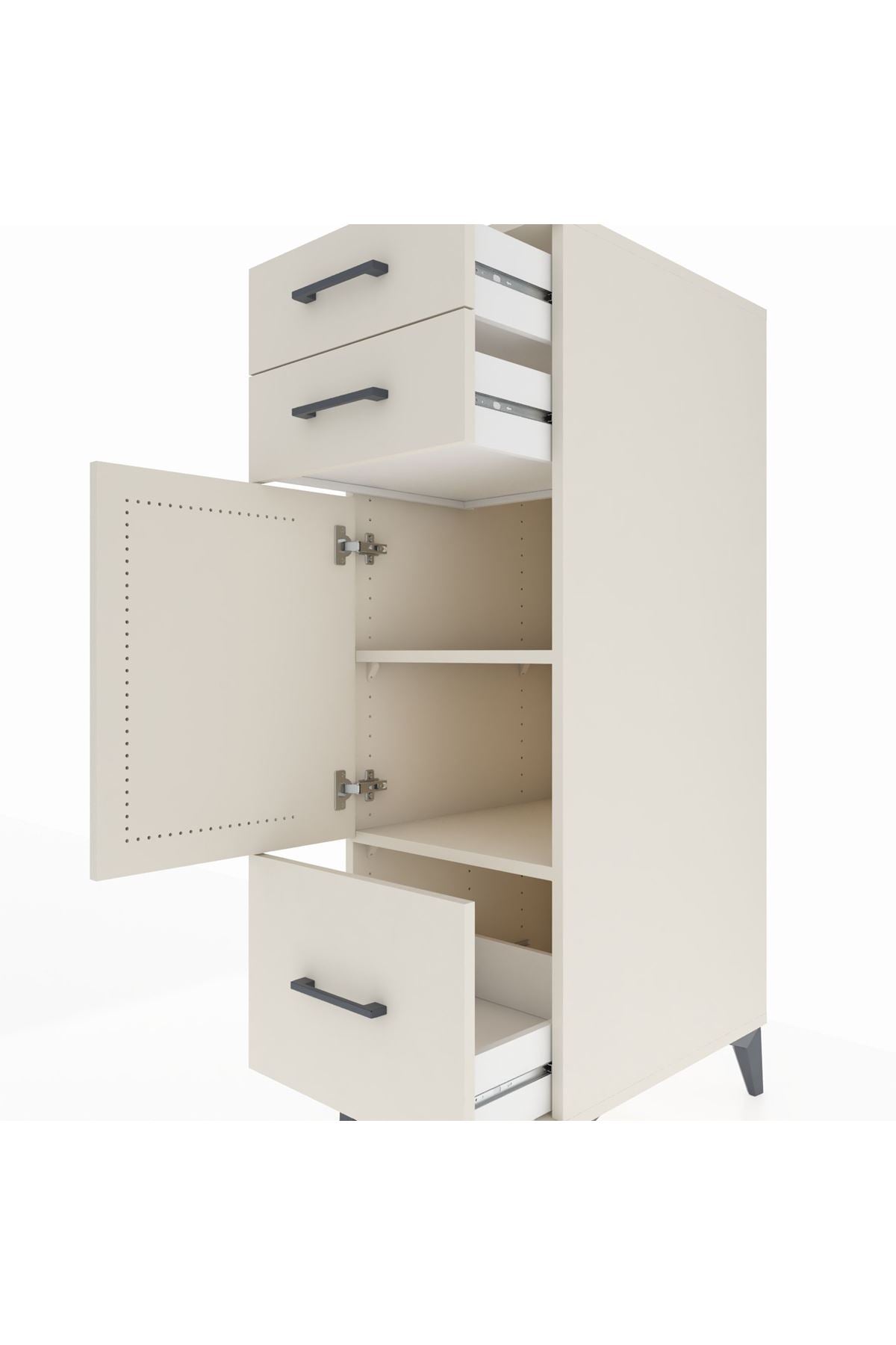 Kronos Dolap 2 Raflı 3 Çekmeceli Tek Kapaklı 44x59x134 Aytaşı-Aytaşı