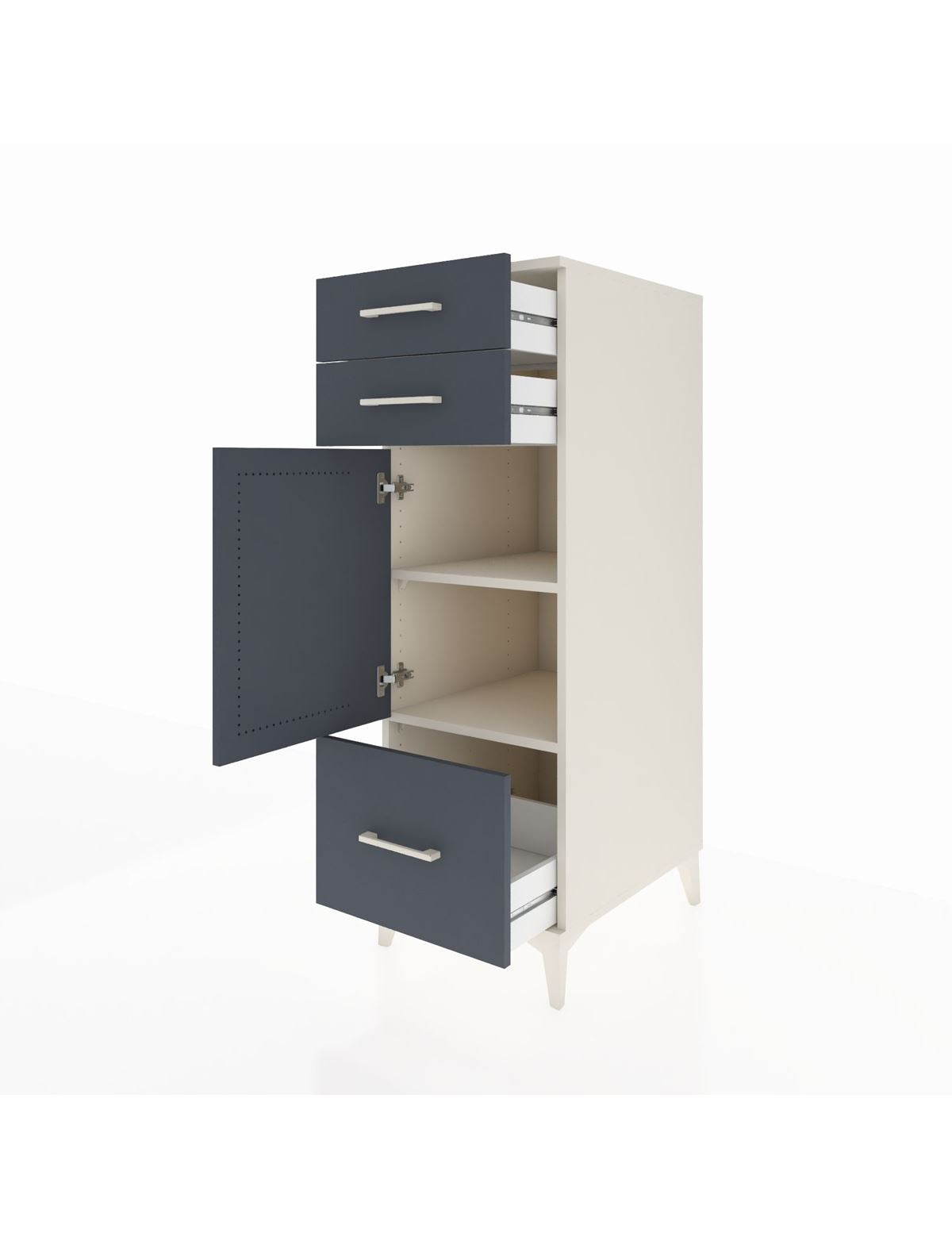 Kronos Dolap 2 Raflı 3 Çekmeceli Tek Kapaklı 44x59x134 - S82M007V2C