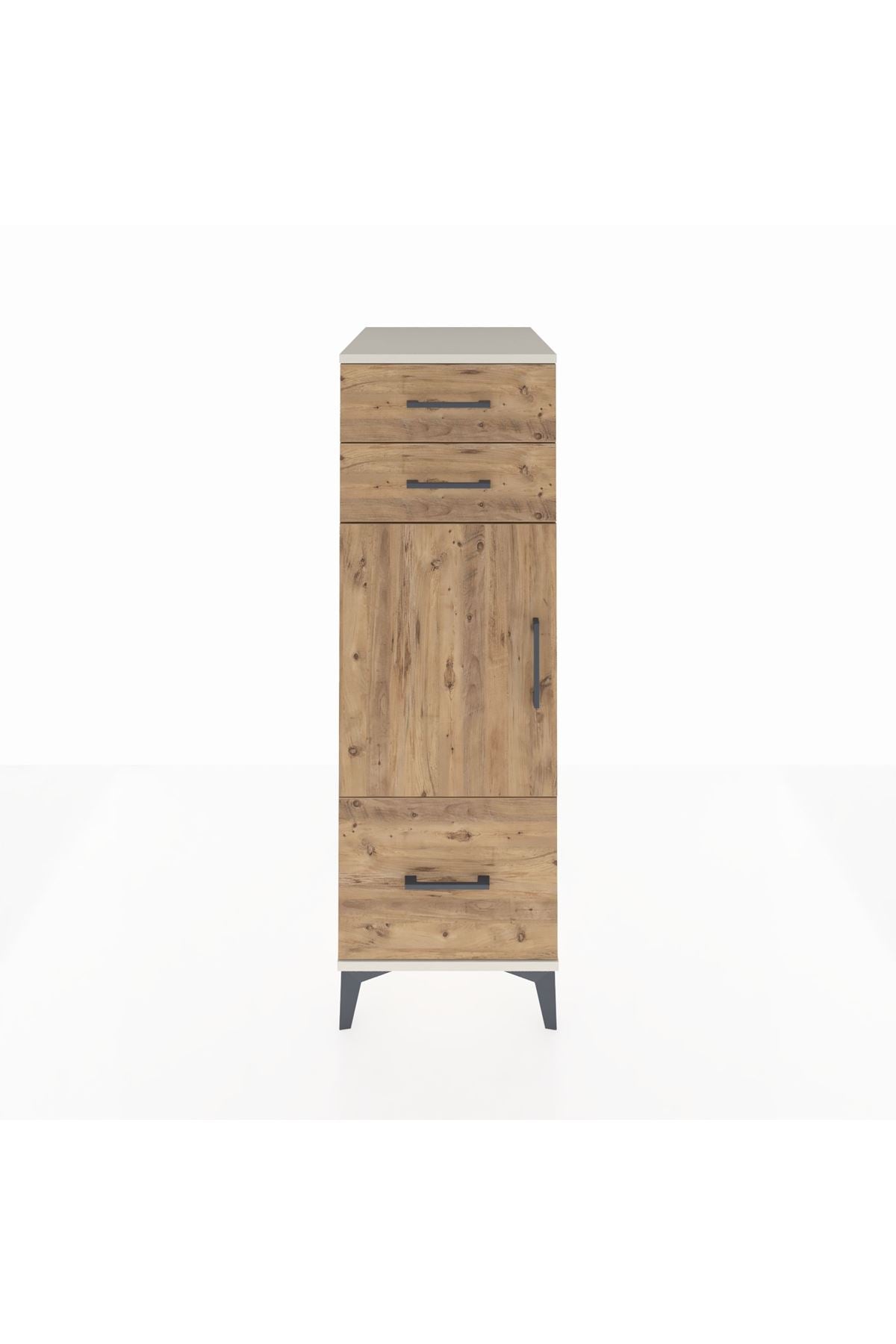 Kronos Dolap 2 Raflı 3 Çekmeceli Tek Kapaklı 44x59x134 Aytaşı-Çam