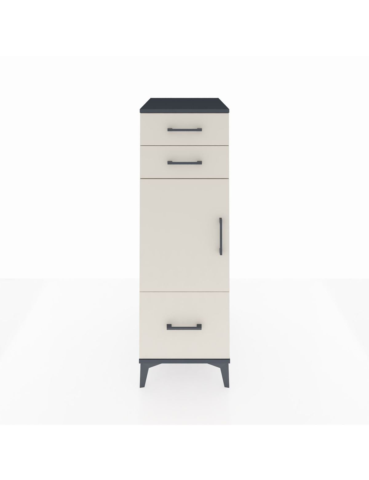 Kronos Dolap 2 Raflı 3 Çekmeceli Tek Kapaklı 44x59x134 Antrasit-Aytaşı