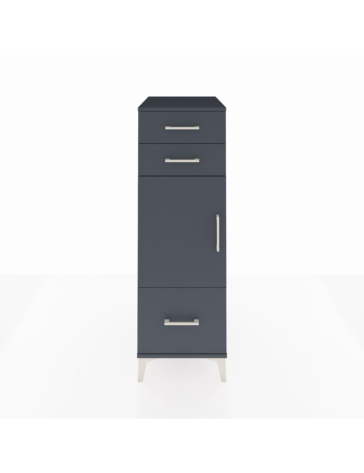 Kronos Dolap 2 Raflı 3 Çekmeceli Tek Kapaklı 44x59x134 Antrasit-Antrasit