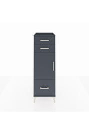 Kronos Dolap 2 Raflı 3 Çekmeceli Tek Kapaklı 44x59x134 Antrasit-Antrasit