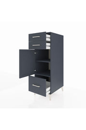 Kronos Dolap 2 Raflı 3 Çekmeceli Tek Kapaklı 44x59x134 Antrasit-Antrasit