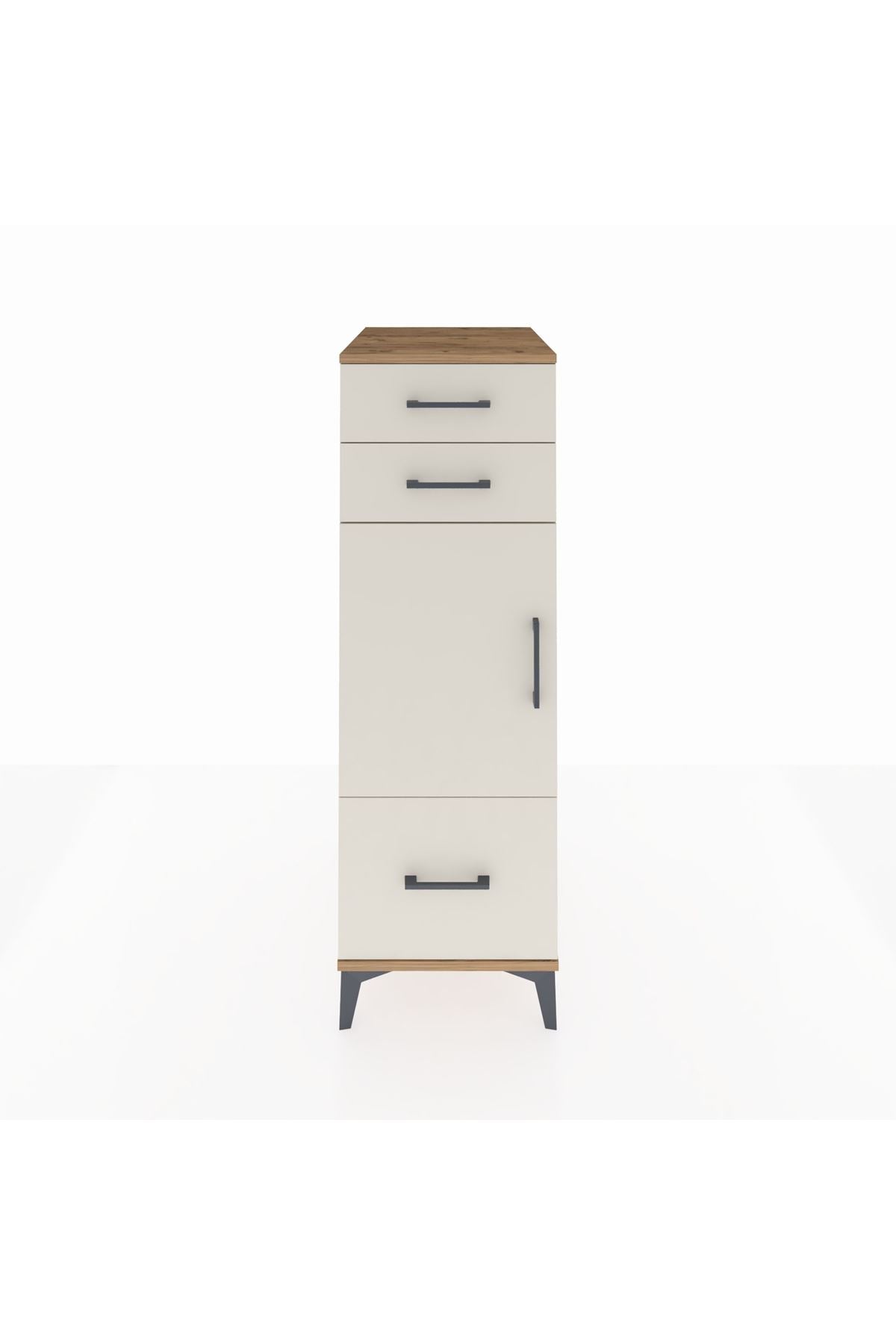 Kronos Dolap 2 Raflı 3 Çekmeceli Tek Kapaklı 44x59x134 Çam-Aytaşı