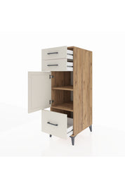 Kronos Dolap 2 Raflı 3 Çekmeceli Tek Kapaklı 44x59x134 Çam-Aytaşı