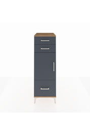 Kronos Dolap 2 Raflı 3 Çekmeceli Tek Kapaklı 44x59x134 Çam-Antrasit