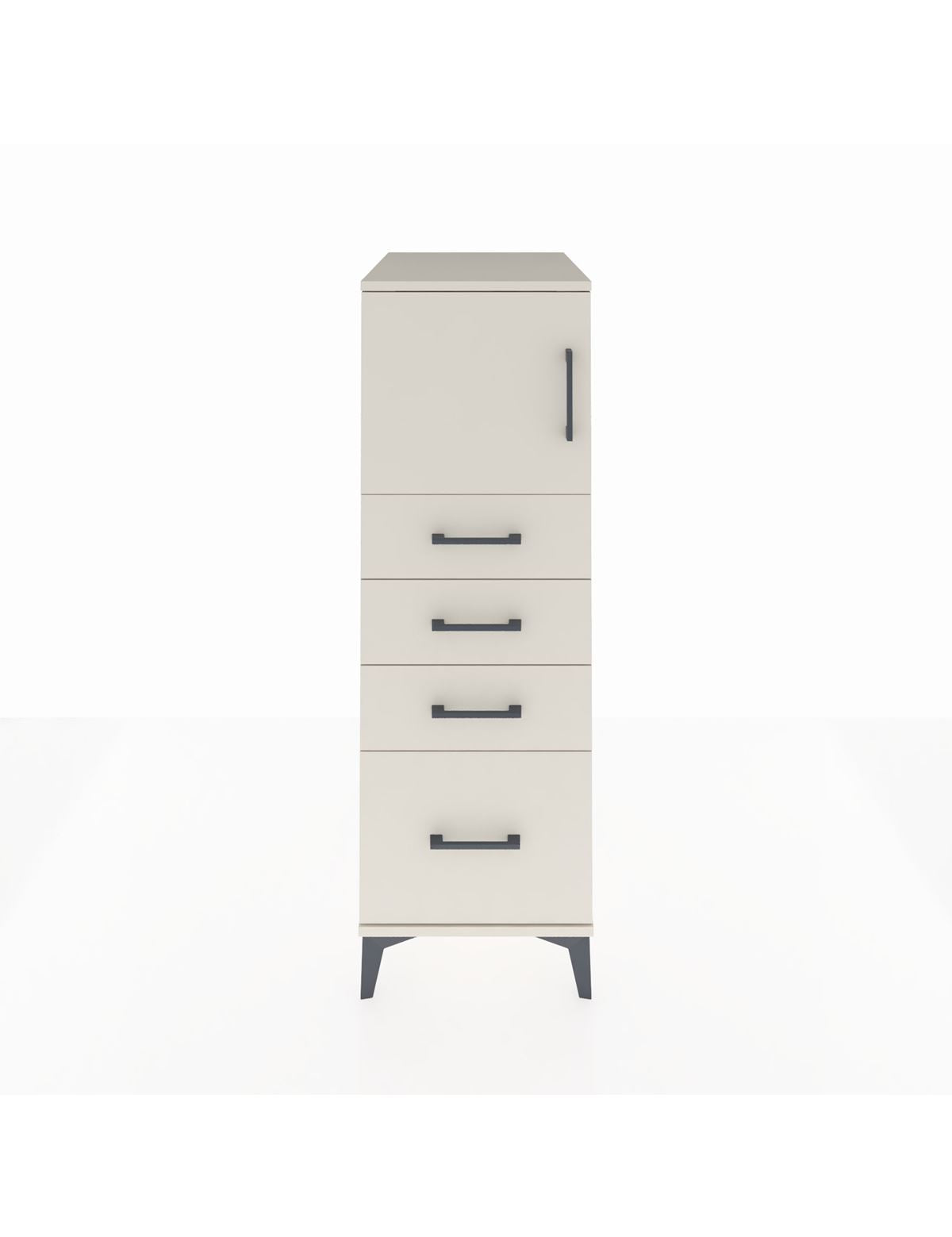 Kronos Dolap Tek Raflı 4 Çekmeceli Tek Kapaklı 44x59x134 Aytaşı-Aytaşı