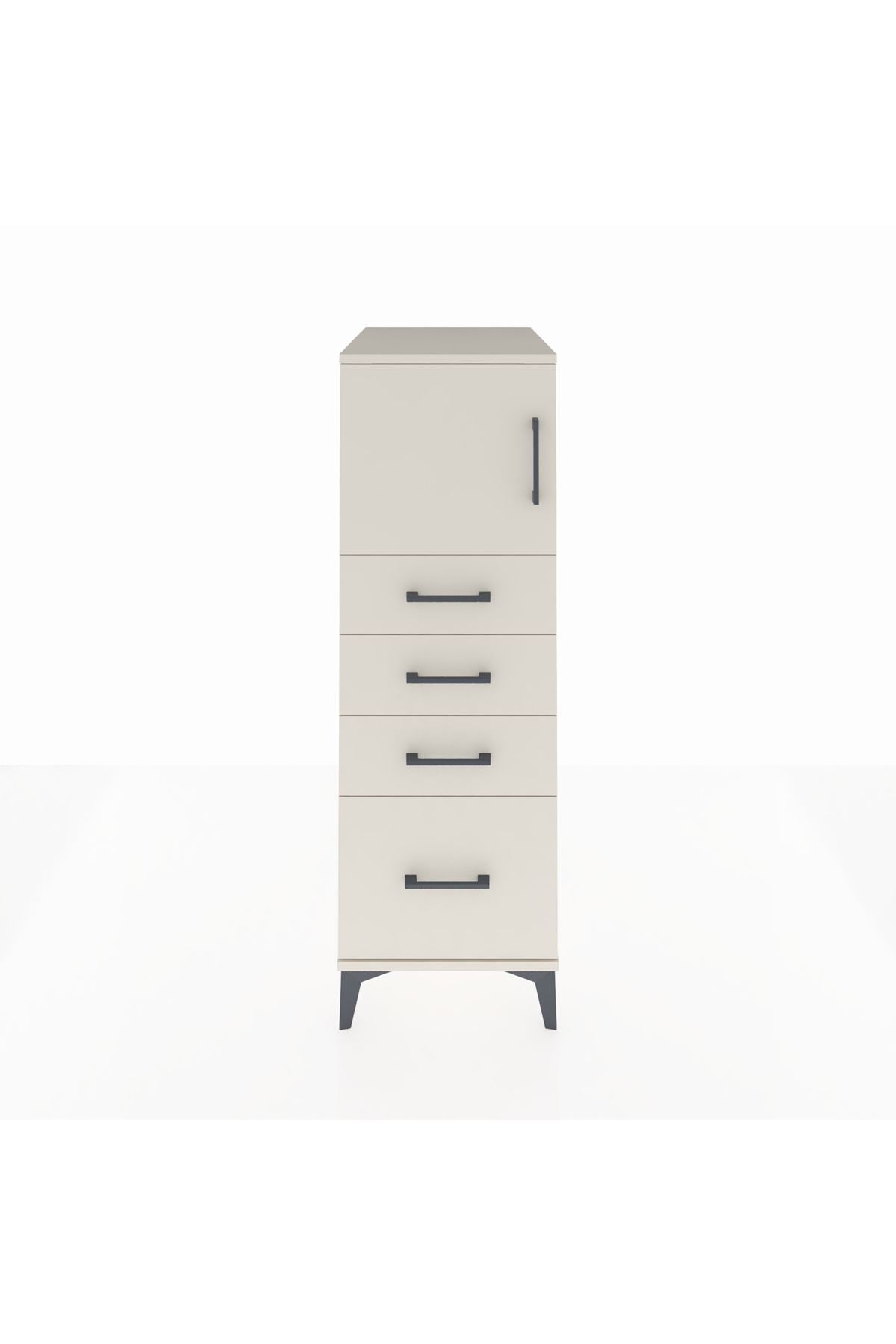 Kronos Dolap Tek Raflı 4 Çekmeceli Tek Kapaklı 44x59x134 Aytaşı-Aytaşı