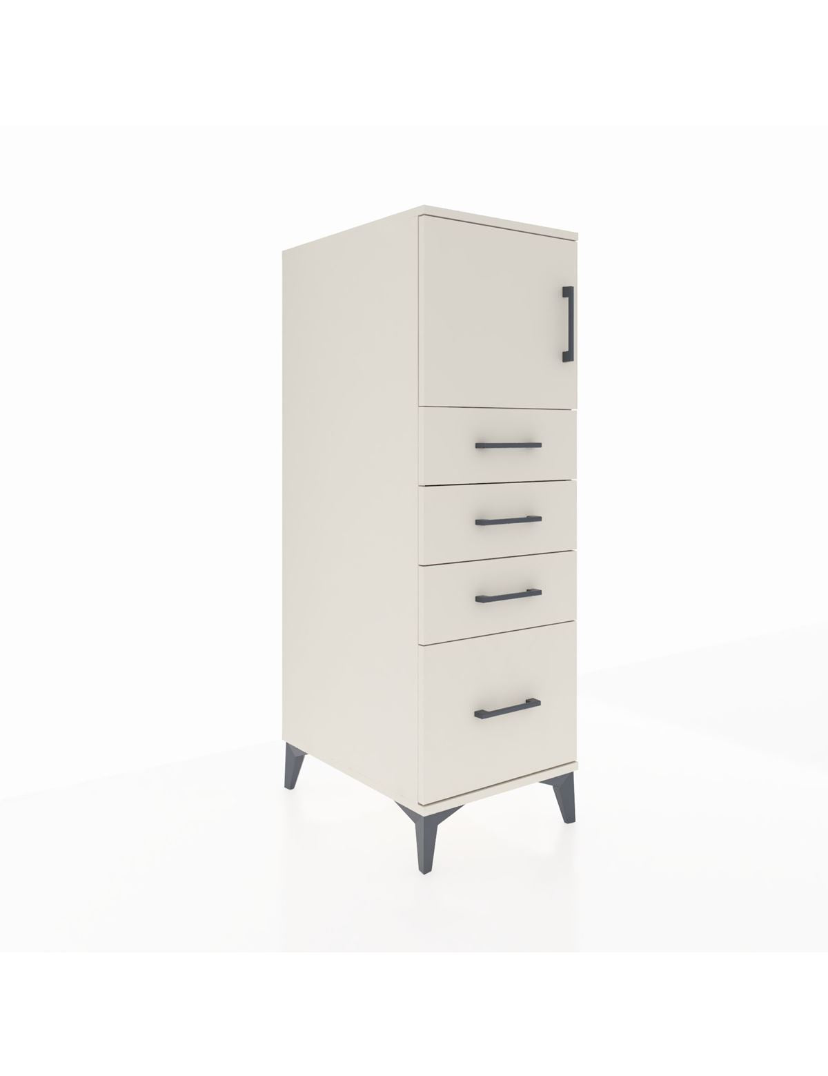 Kronos Dolap Tek Raflı 4 Çekmeceli Tek Kapaklı 44x59x134 Aytaşı-Aytaşı