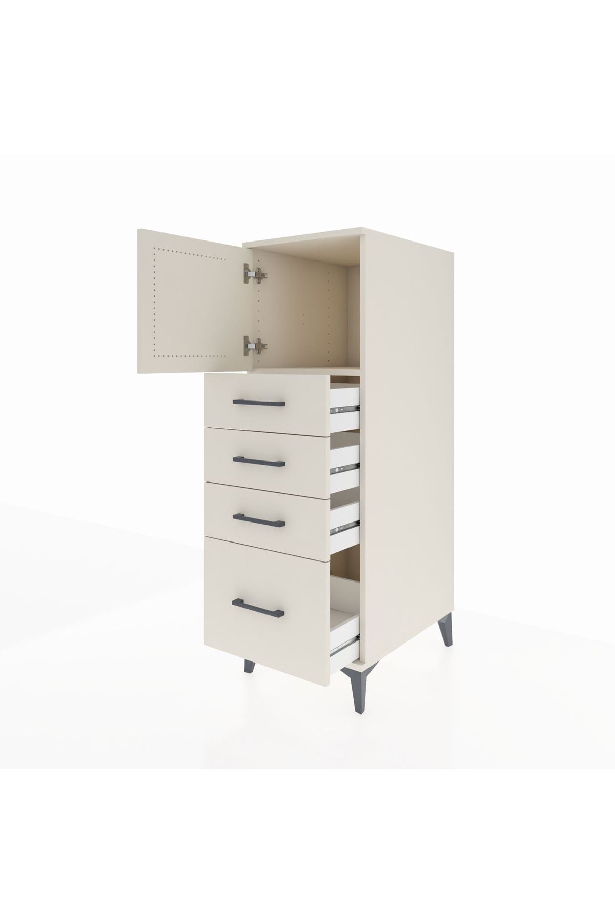 Kronos Dolap Tek Raflı 4 Çekmeceli Tek Kapaklı 44x59x134 Aytaşı-Aytaşı